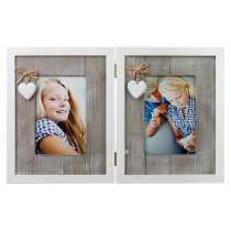 MF-6818 Фоторамка двойная, вертикальная, два сердечка, МДФ /16, в Москве