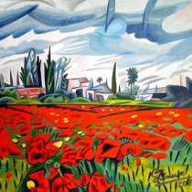 Картина Кипр. Маки цветут. (графика), в Саратове