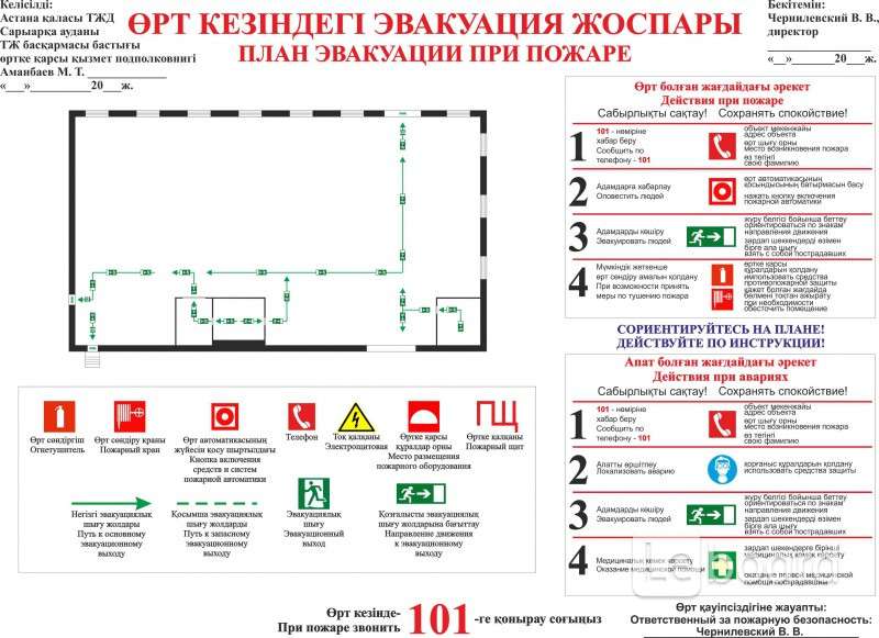 План эвакуации при пожаре шаблон