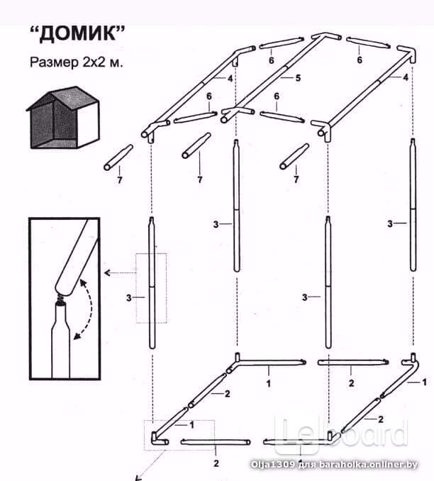 Схема сборки шатра каркаса