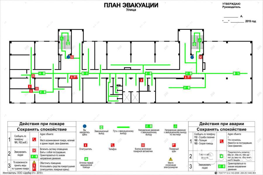 К каким элементам фотолюминесцентной эвакуационной системы относятся планы эвакуации